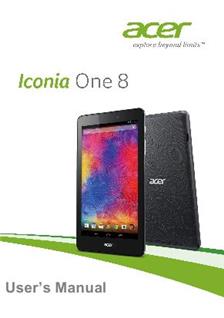 Acer Iconia One 8 manual. Smartphone Instructions.